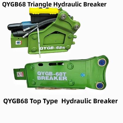 QYGB68 نوع العليا / مثلث هيدروليك كسر مطرقة 68 شيزل ، بدلة 4-8 طن